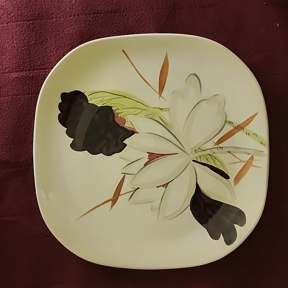 Redwing Lotus Bronze 5 Pieces MCM China ~ (3) 10.5" Plates & (2) saucers  *EUC